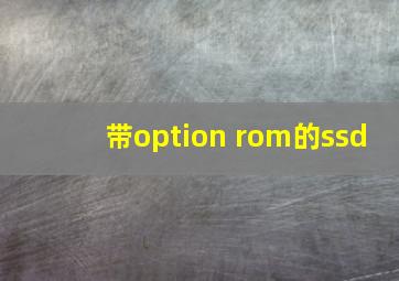 带option rom的ssd